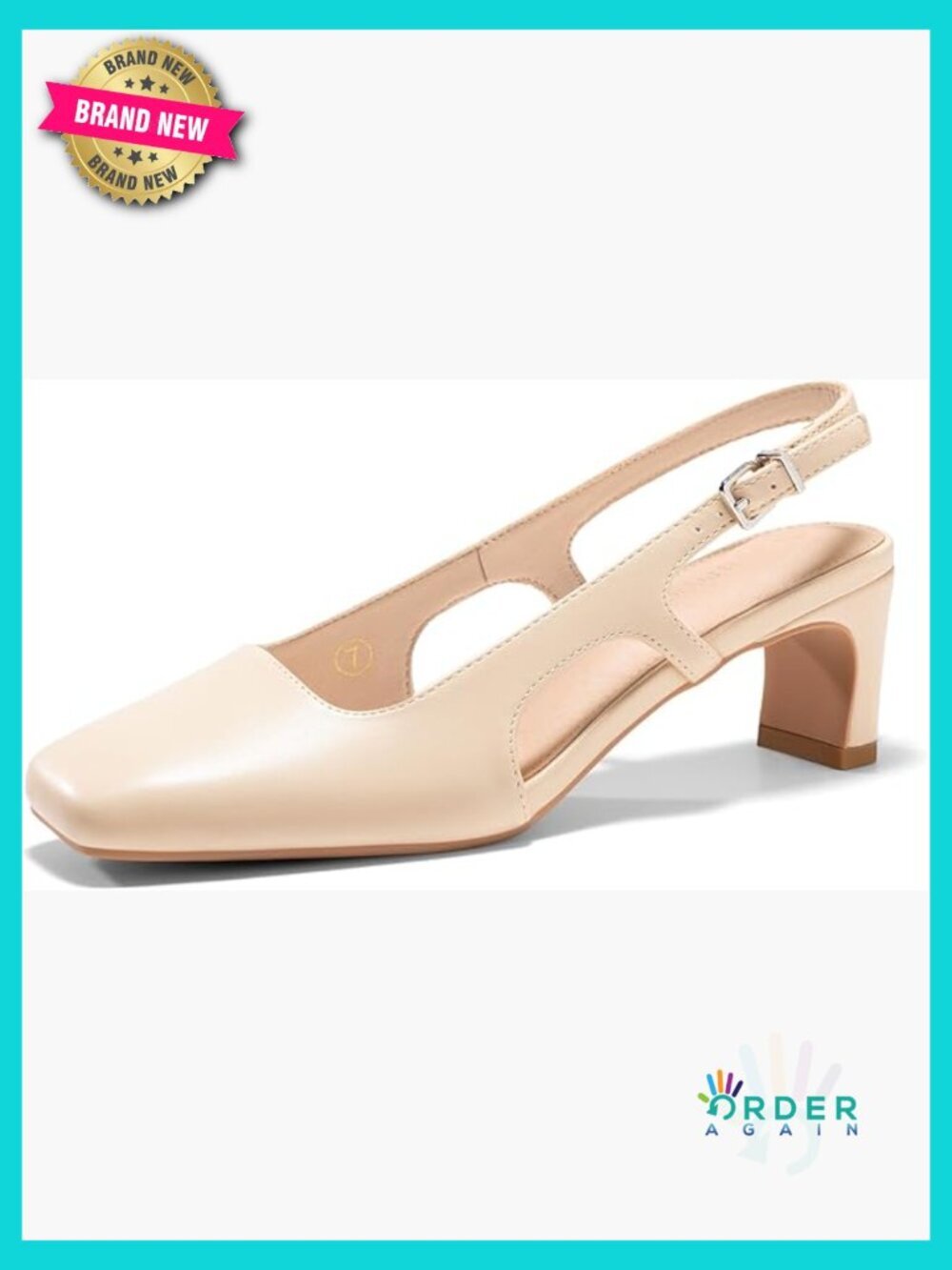 Chunky Low Heel Slingback Pumps Closed Square Toe Dress Shoes Wedding Party